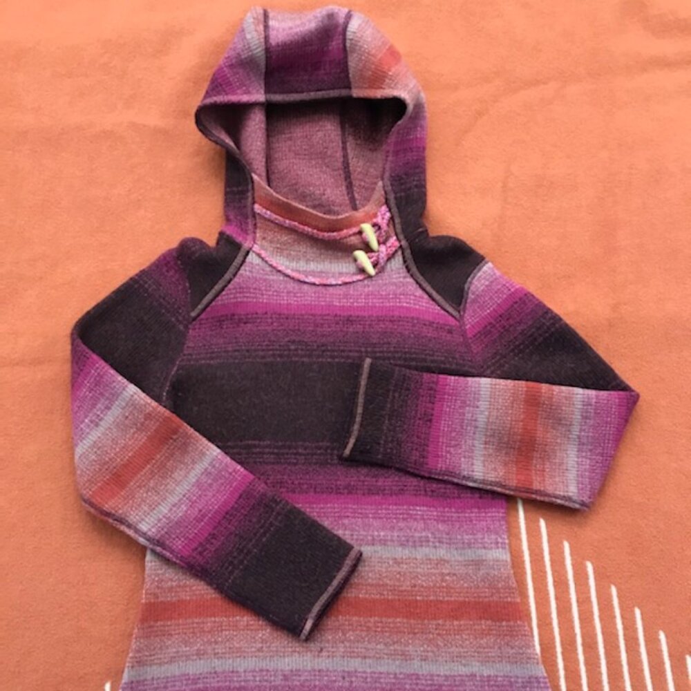 prAna Kirsten Sweater, Women's Small, Wool Blend Tunic Long Sleeve Hood